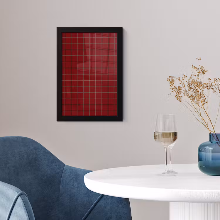 Patroon - Tegels - Burgundy fotolijst zwart zonder passe partout klein 224 -sfeer4