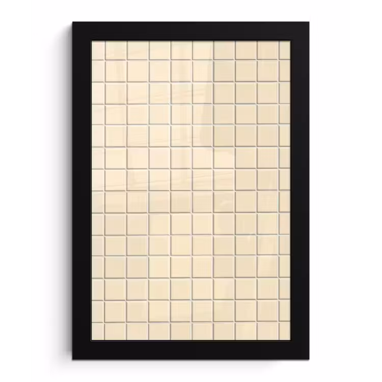 Patroon - Tegels - Gebroken - Wit fotolijst zwart zonder passe partout klein 224 -3d