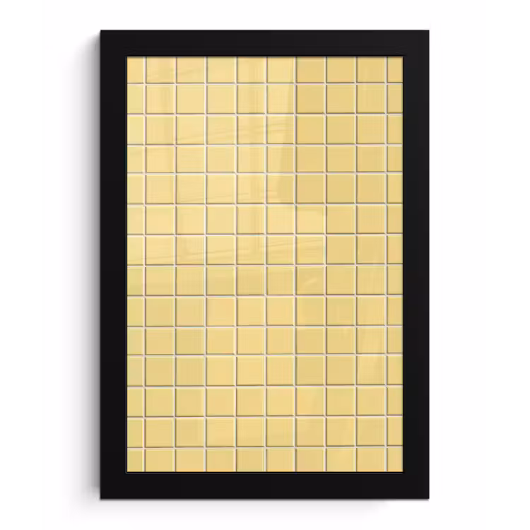 Patroon - Tegels - Geel fotolijst zwart zonder passe partout klein 224 -3d