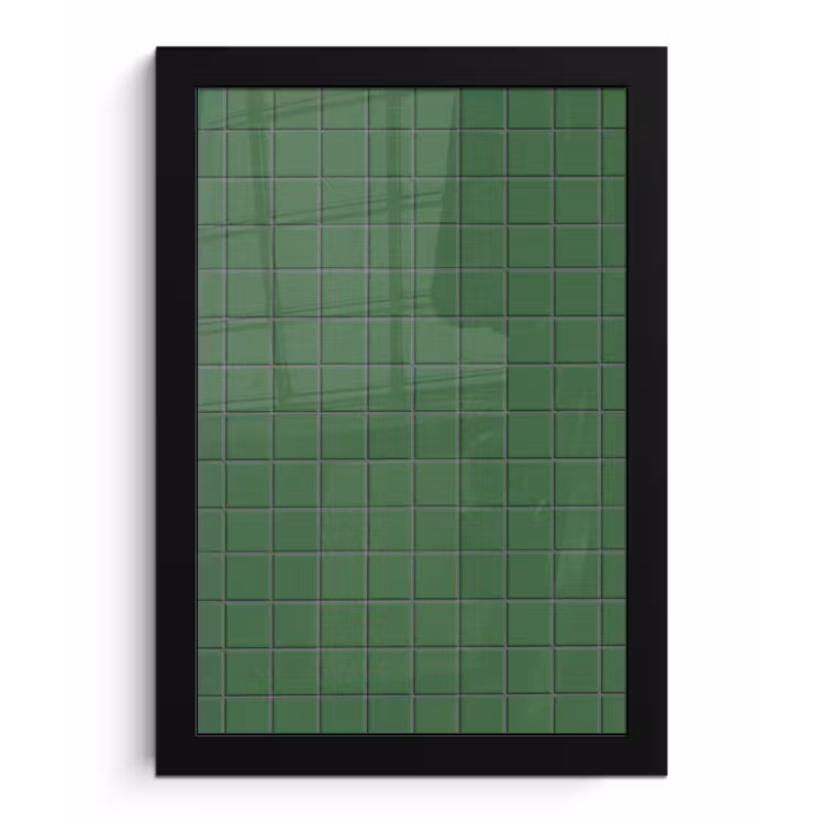 Patroon - Tegels - Groen fotolijst zwart zonder passe partout klein 224 -3d