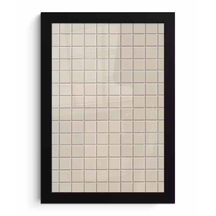 Patroon - Tegels - Taupe fotolijst zwart zonder passe partout klein 224 -3d