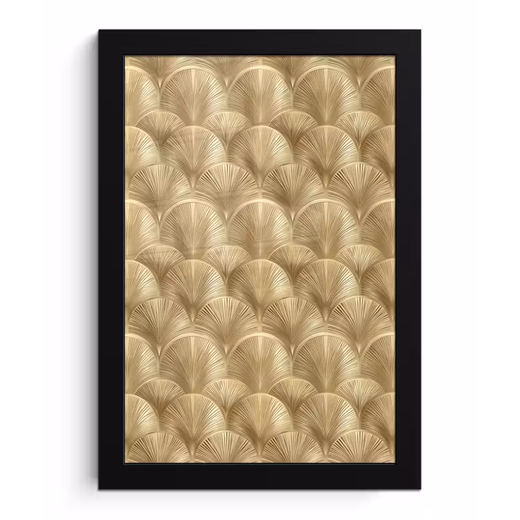 Patroon - Waaier - Goud fotolijst zwart zonder passe partout klein 224 -3d