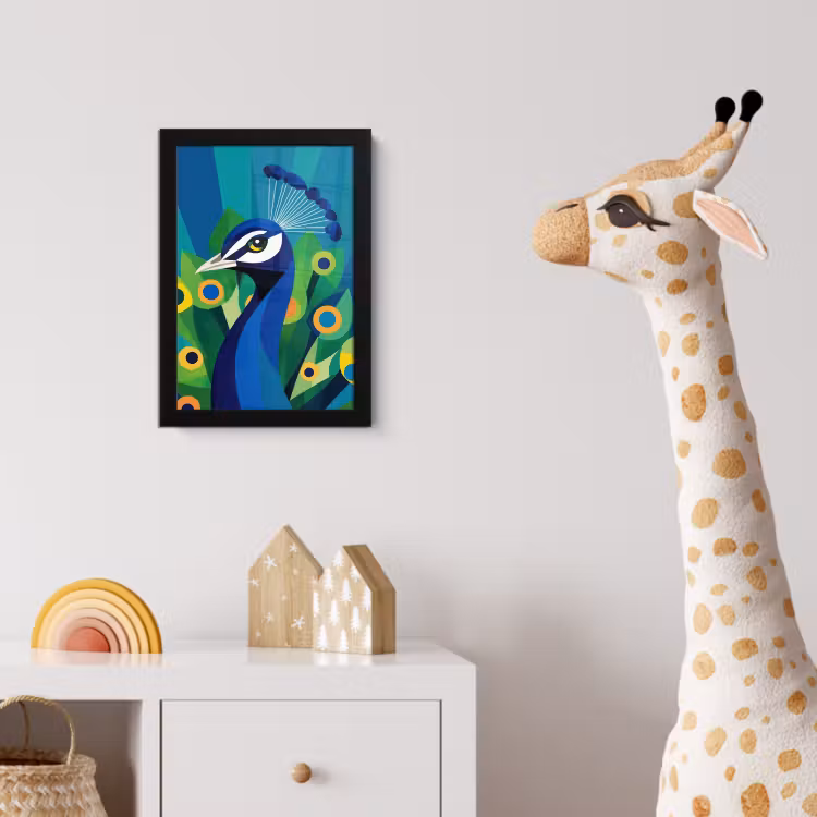 Pauw - Cirkels - Blauw fotolijst zwart zonder passe partout klein -usfeer4_kinderkamer