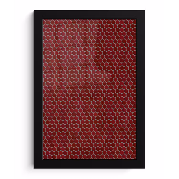 Penny - Mozaïek - Rond - Rood fotolijst zwart zonder passe partout klein 224 -3d