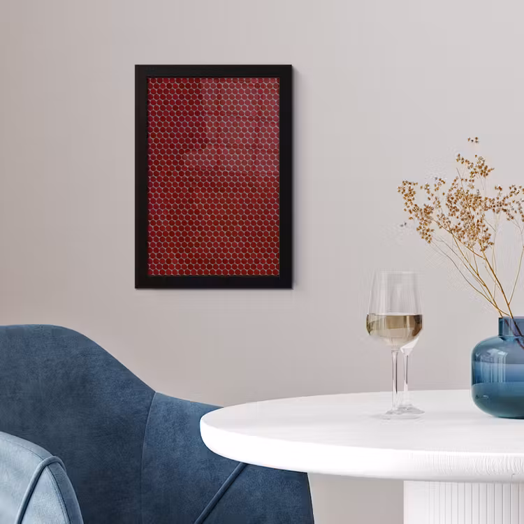 Penny - Mozaïek - Rond - Rood fotolijst zwart zonder passe partout klein 224 -sfeer4