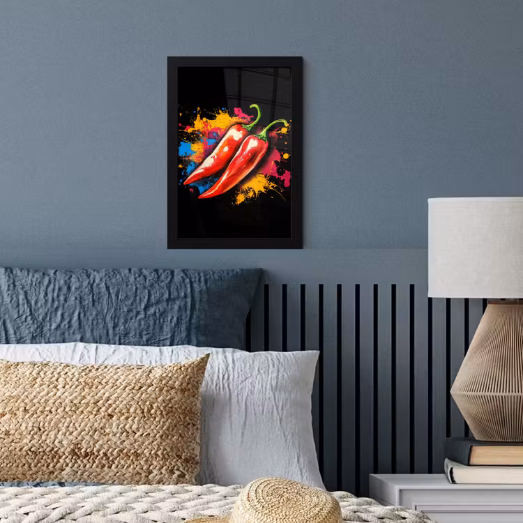 Peper - Graffiti - Verf - Abstract - Modern - Kleurrijk fotolijst zwart zonder passe partout klein -sfeer3