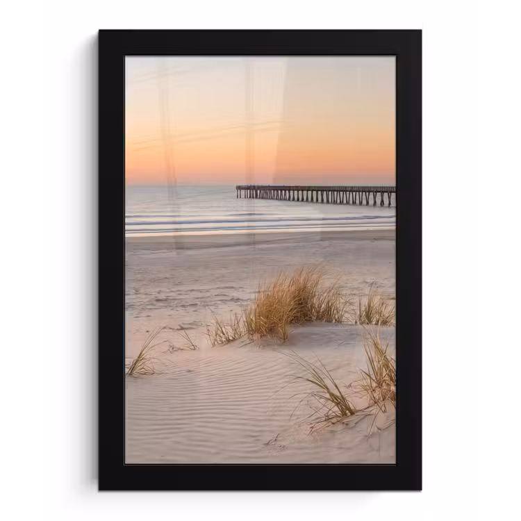 Pier - Zonsondergang - Strand fotolijst zwart zonder passe partout klein -3d