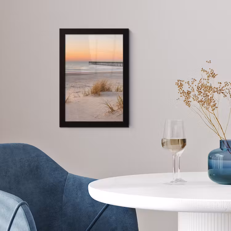 Pier - Zonsondergang - Strand fotolijst zwart zonder passe partout klein -sfeer4