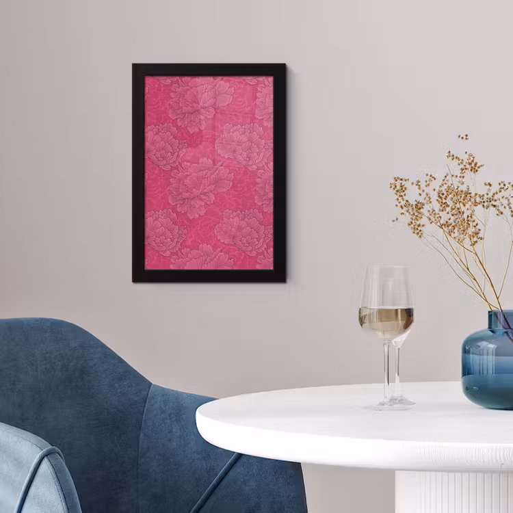 Pioenrozen - Energiek - Roze fotolijst zwart zonder passe partout klein 224 -sfeer4