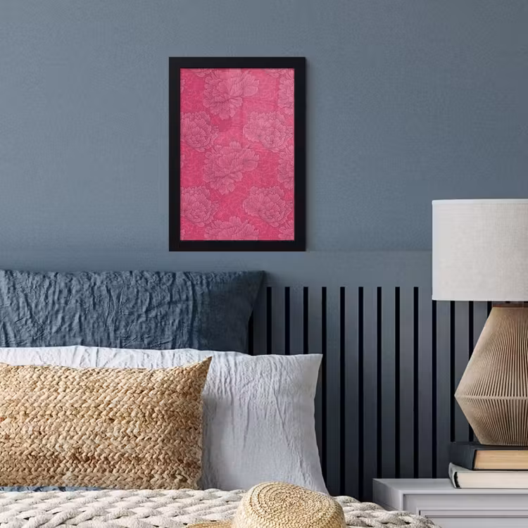 Pioenrozen - Energiek - Roze fotolijst zwart zonder passe partout klein 224 -sfeer3