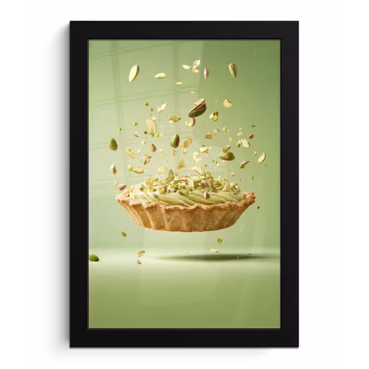 Pistache - Taart - Noten - Eten fotolijst zwart zonder passe partout klein -3d