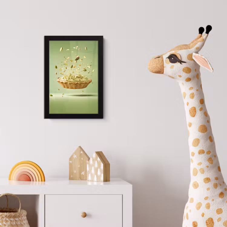 Pistache - Taart - Noten - Eten fotolijst zwart zonder passe partout klein -usfeer4_kinderkamer
