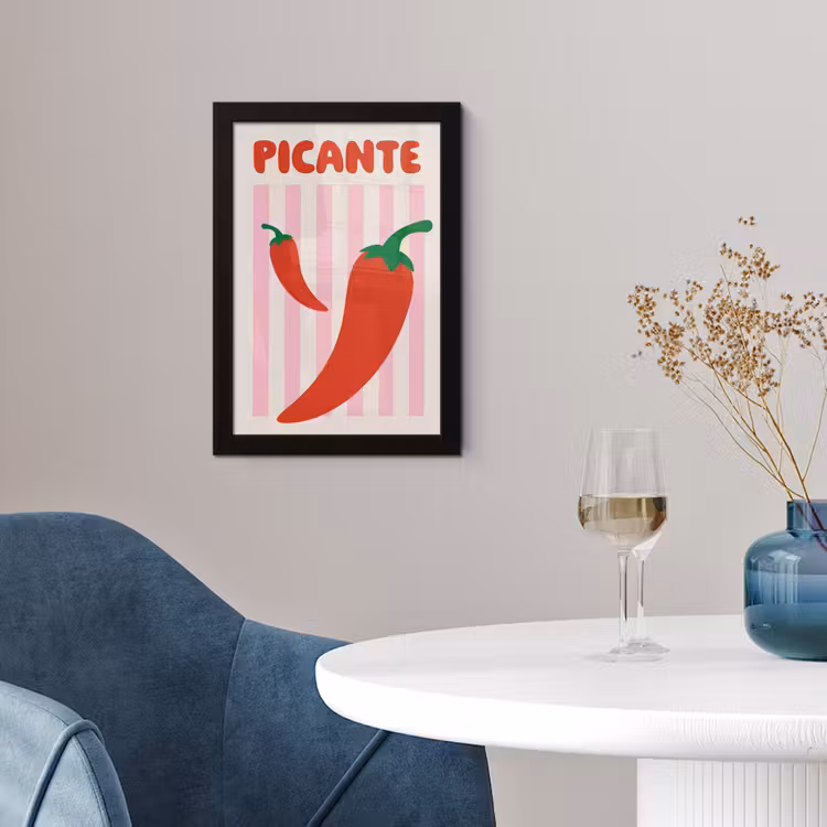 Pittig - Pepers - Rood fotolijst zwart zonder passe partout klein -sfeer4