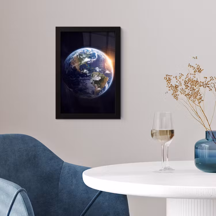 Poster met lijst - Planeet - Ruimte - Kosmos - Planeet - Ruimte - Kosmos fotolijst zwart zonder passe partout klein