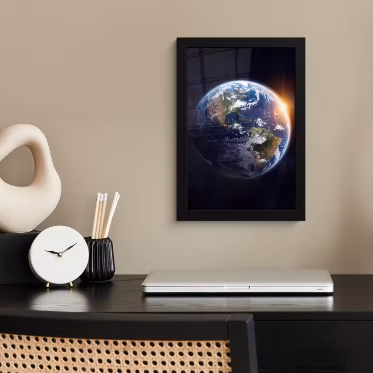Poster met lijst - Planeet - Ruimte - Kosmos - Planeet - Ruimte - Kosmos fotolijst zwart zonder passe partout klein