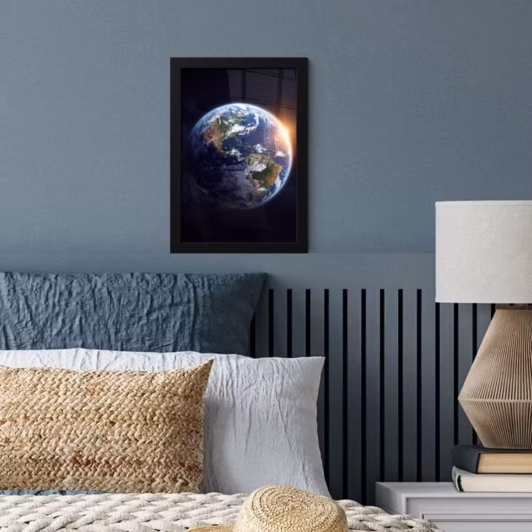 Poster met lijst - Planeet - Ruimte - Kosmos - Planeet - Ruimte - Kosmos fotolijst zwart zonder passe partout klein