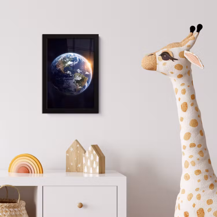 Poster met lijst - Planeet - Ruimte - Kosmos - Planeet - Ruimte - Kosmos fotolijst zwart zonder passe partout klein