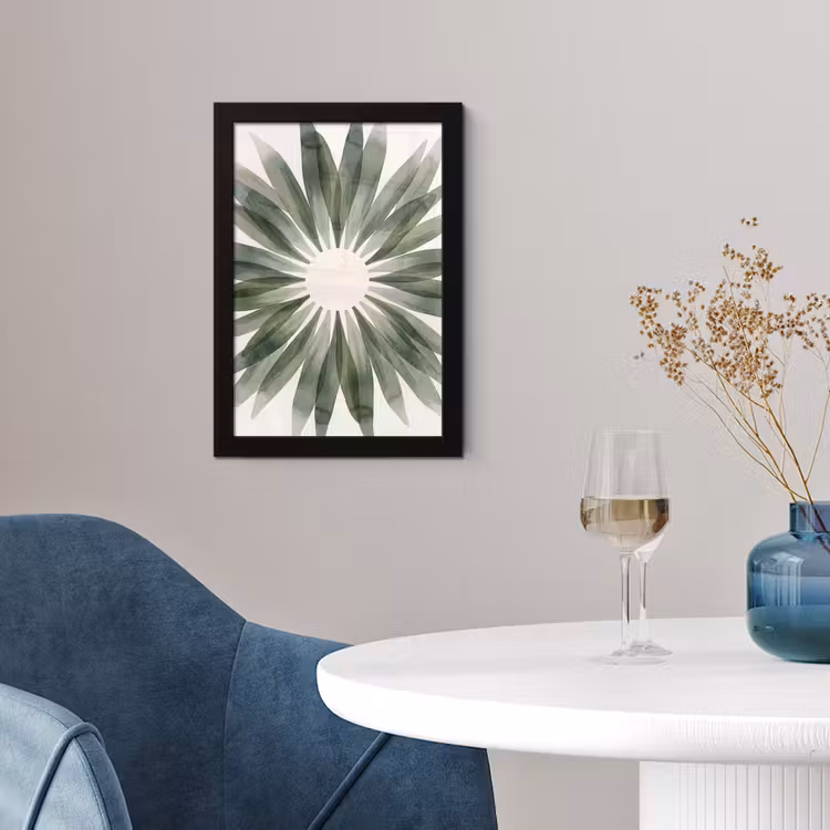 Planten - Abstract - Waterverf - Groen - Natuur fotolijst zwart zonder passe partout klein -sfeer4