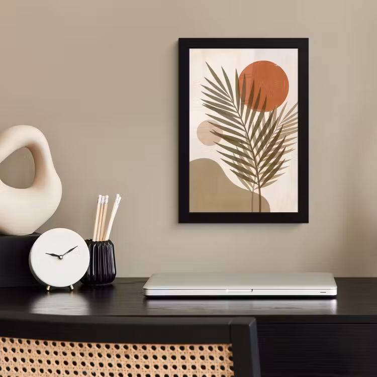 Planten - Bladeren - Abstract - Modern - Beige fotolijst zwart zonder passe partout klein -sfeer1