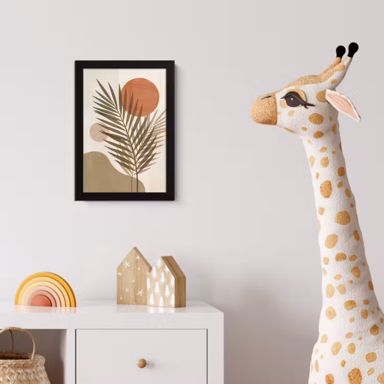 Planten - Bladeren - Abstract - Modern - Beige fotolijst zwart zonder passe partout klein -usfeer4_kinderkamer