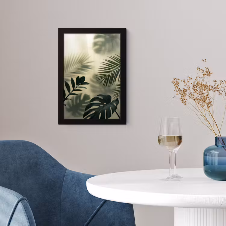 Planten - Bladeren - Schaduwen - Groen - Modern fotolijst zwart zonder passe partout klein -sfeer4