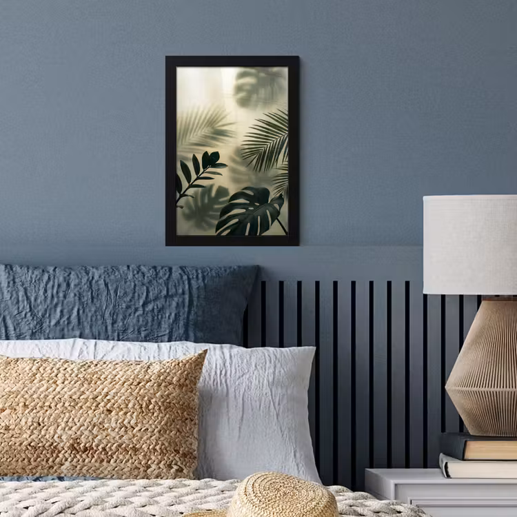 Planten - Bladeren - Schaduwen - Groen - Modern fotolijst zwart zonder passe partout klein -sfeer3