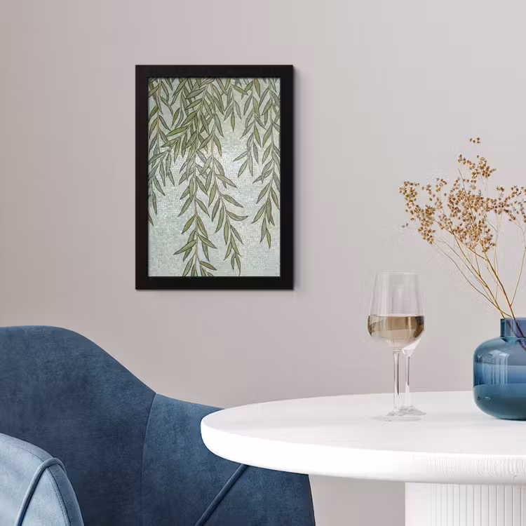 Planten - Mozaïek - Patroon - Groen - Blauw fotolijst zwart zonder passe partout klein -sfeer4