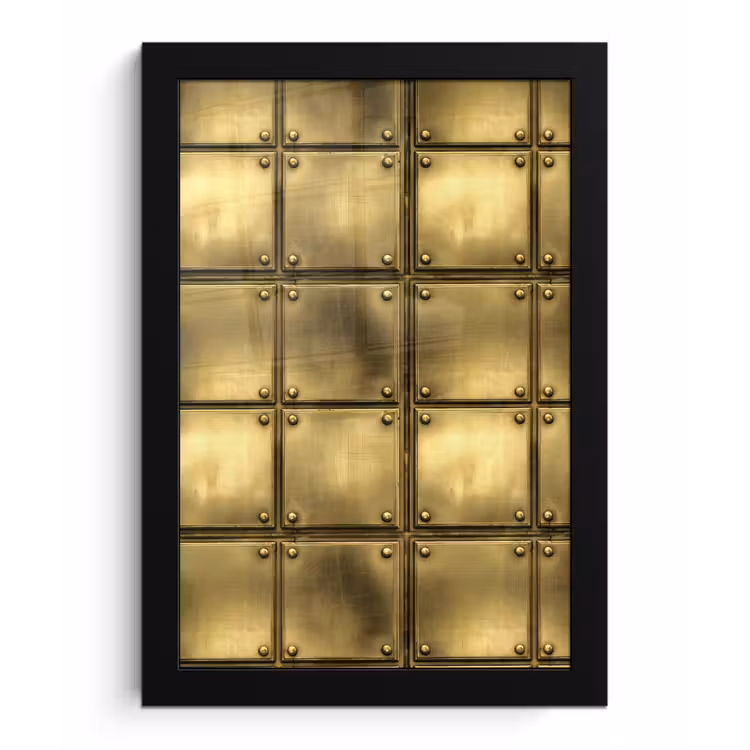 Platen - Industrieel - Stoer - Goud fotolijst zwart zonder passe partout klein 224 -3d
