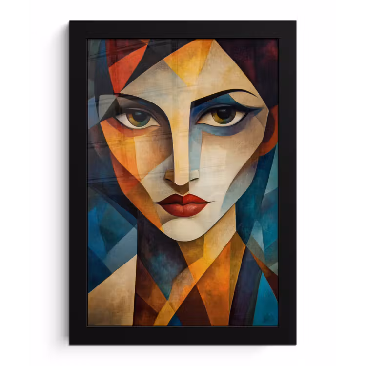 Portret - Abstract - Vormen fotolijst zwart zonder passe partout klein -3d