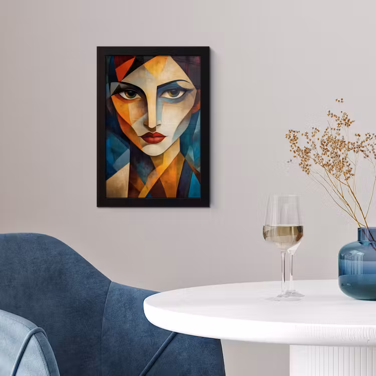 Portret - Abstract - Vormen fotolijst zwart zonder passe partout klein -sfeer4