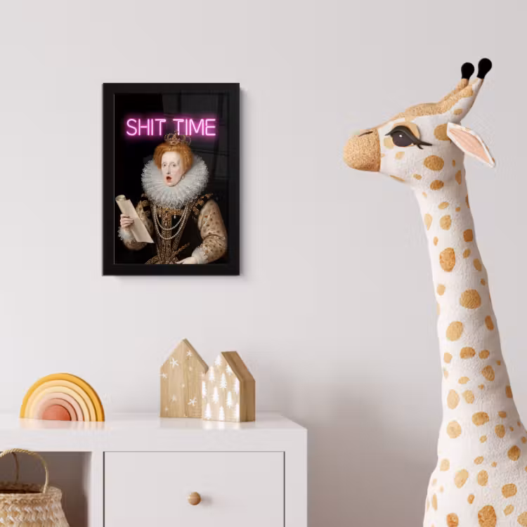 Portret - Humor - Neon fotolijst zwart zonder passe partout klein -usfeer4_kinderkamer