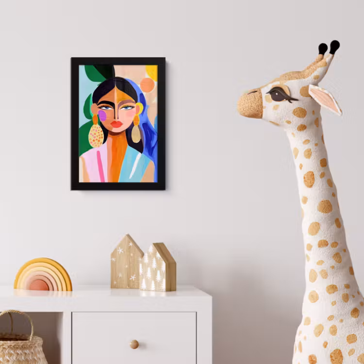 Portret - Vrouw - Modern fotolijst zwart zonder passe partout klein -usfeer4_kinderkamer