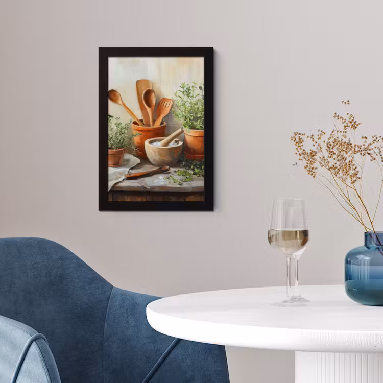 Potten - Kruiden - Hout fotolijst zwart zonder passe partout klein -sfeer4