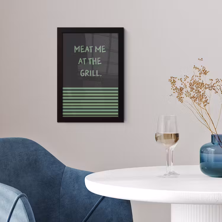 Quote - Groen - Grill - Zomer fotolijst zwart zonder passe partout klein -sfeer4