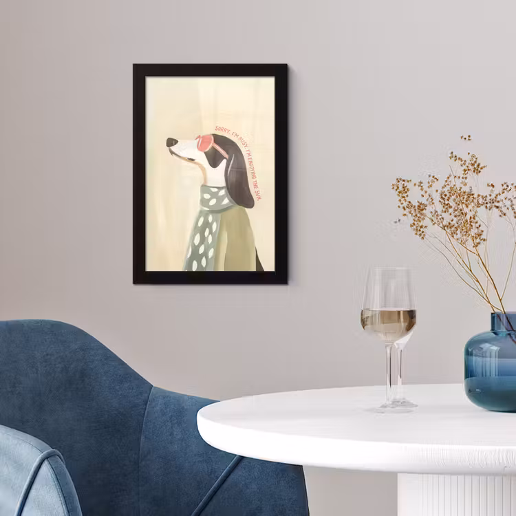 Quote - Hond - Zonnebril fotolijst zwart zonder passe partout klein -sfeer4