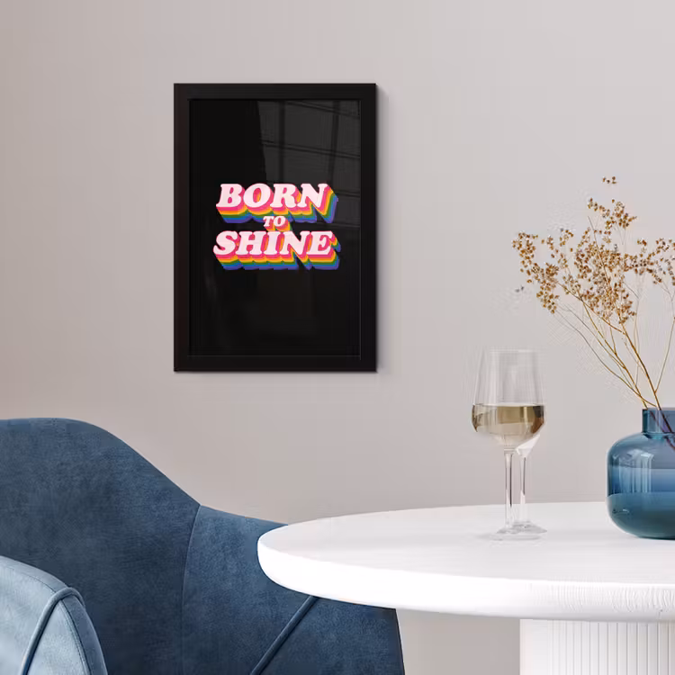 Quote - Regenboog - Roze - Zwart fotolijst zwart zonder passe partout klein -sfeer4