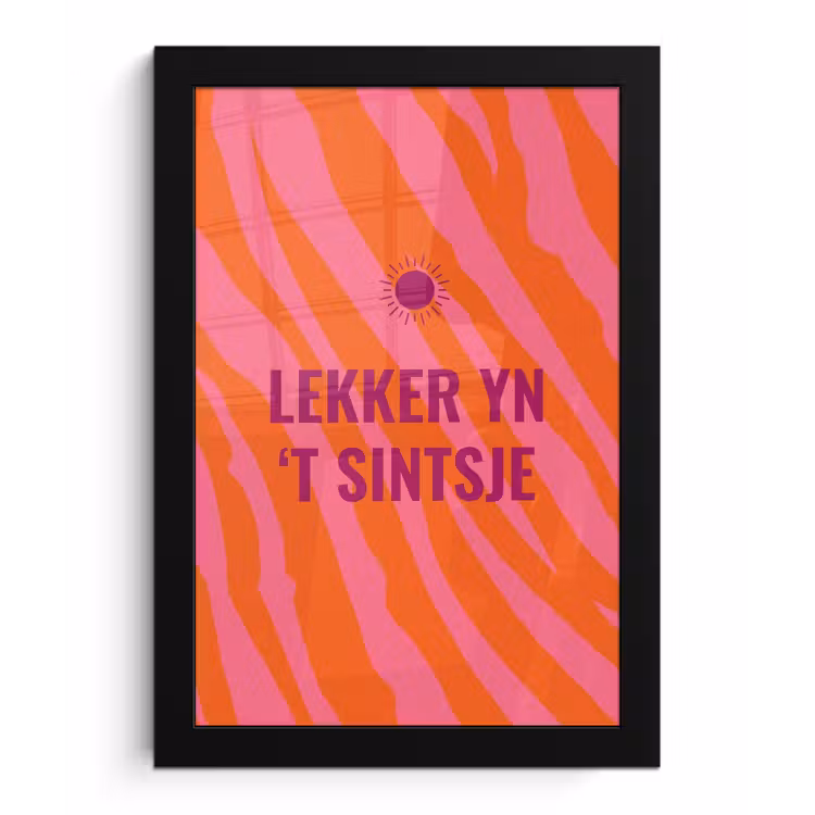 Quote - Zomer - Roze fotolijst zwart zonder passe partout klein -3d