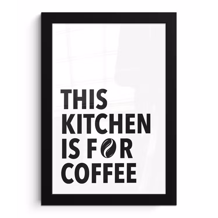 Quotes  - Koffie - Bonen - Modern fotolijst zwart zonder passe partout klein -3d