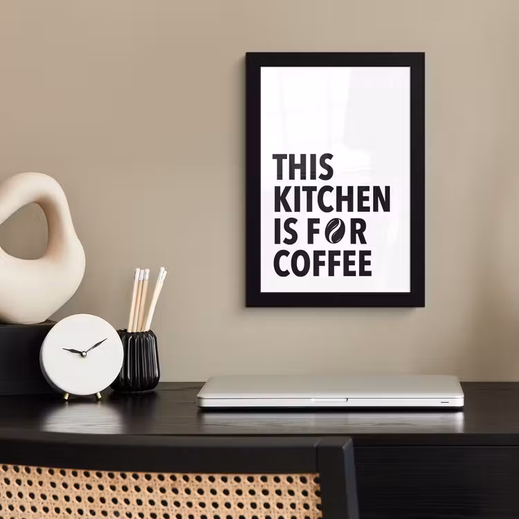 Quotes  - Koffie - Bonen - Modern fotolijst zwart zonder passe partout klein -sfeer1