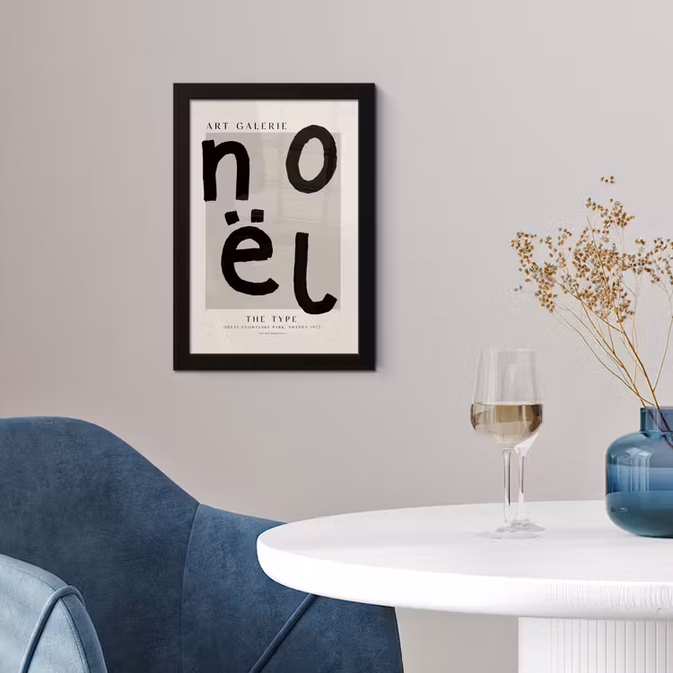Quotes - Noël - Zwart - Beige - Kerst fotolijst zwart zonder passe partout klein -sfeer4