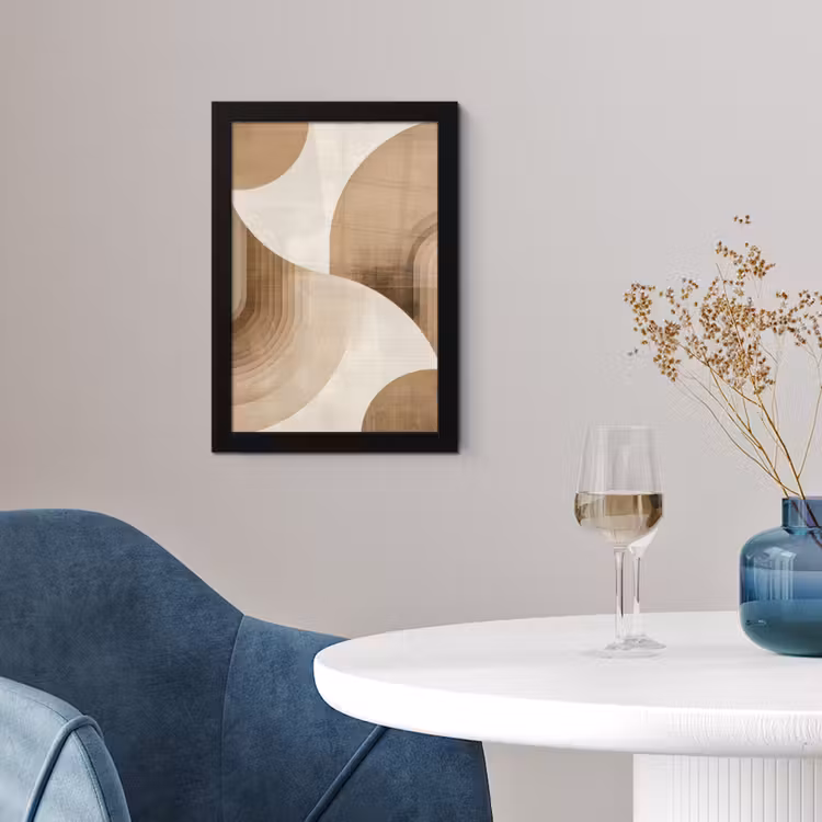 Retro - Geometrische lagen - Aardetinten fotolijst zwart zonder passe partout klein -sfeer4