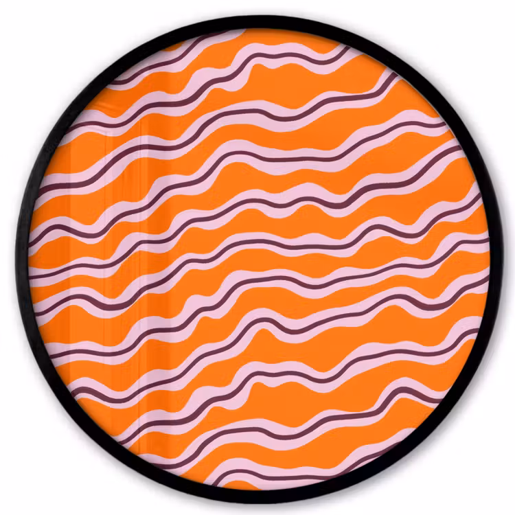 Retro - Golvend - Oranje Fotolijst rond zonder passe partout klein 856 -3d