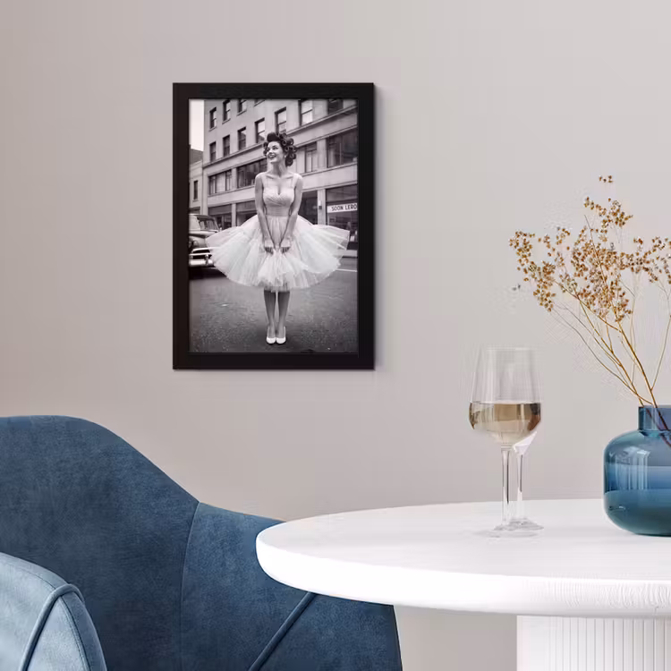 Retro - Vrouw - Zwart - Wit fotolijst zwart zonder passe partout klein -sfeer4