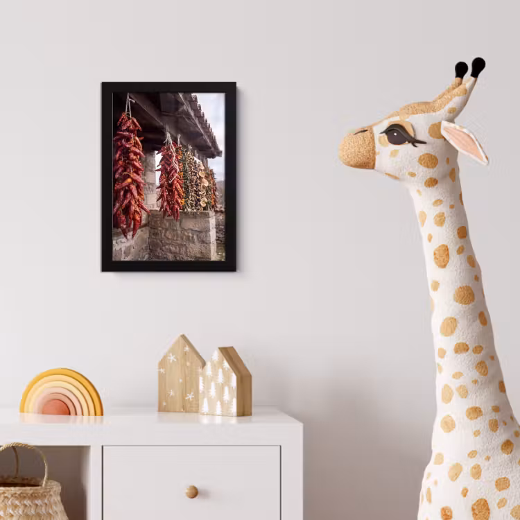 Poster met lijst - Rode pepers - Eten - Rode pepers - Eten fotolijst zwart zonder passe partout klein