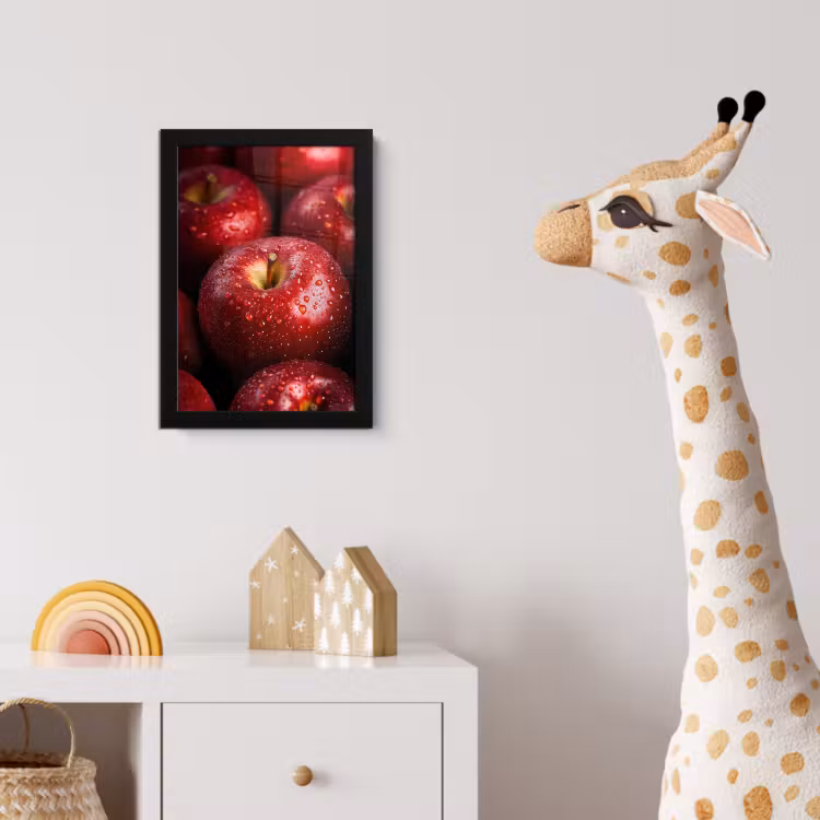 Rood - Appels - Fruit fotolijst zwart zonder passe partout klein -usfeer4_kinderkamer