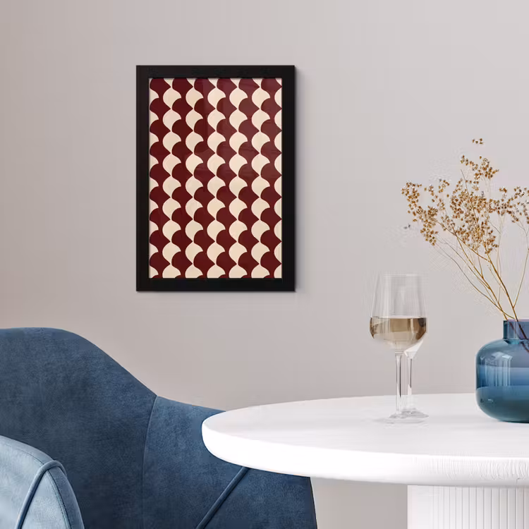 Rood - Tegelpatroon - Crème fotolijst zwart zonder passe partout klein 224 -sfeer4