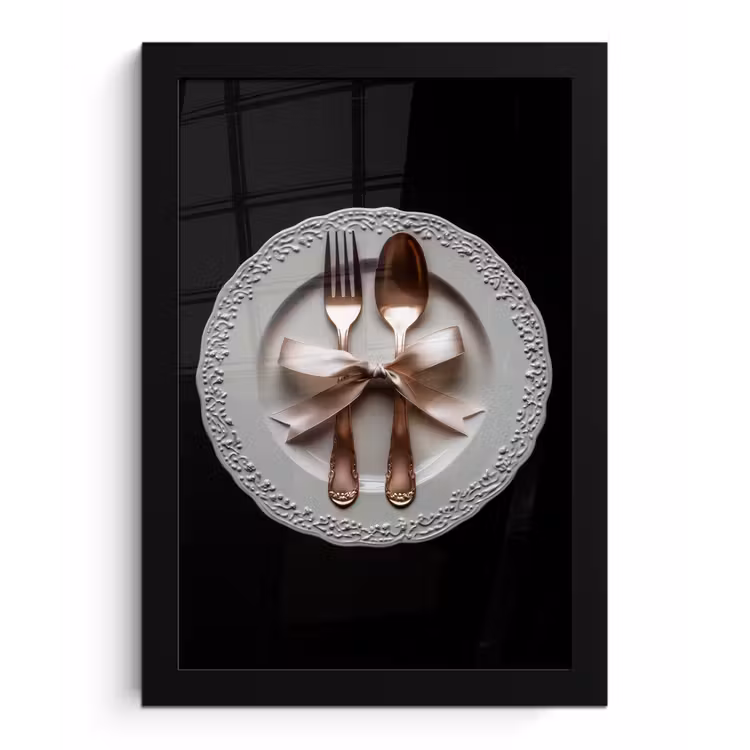Rose - Strik - Bestek fotolijst zwart zonder passe partout klein -3d