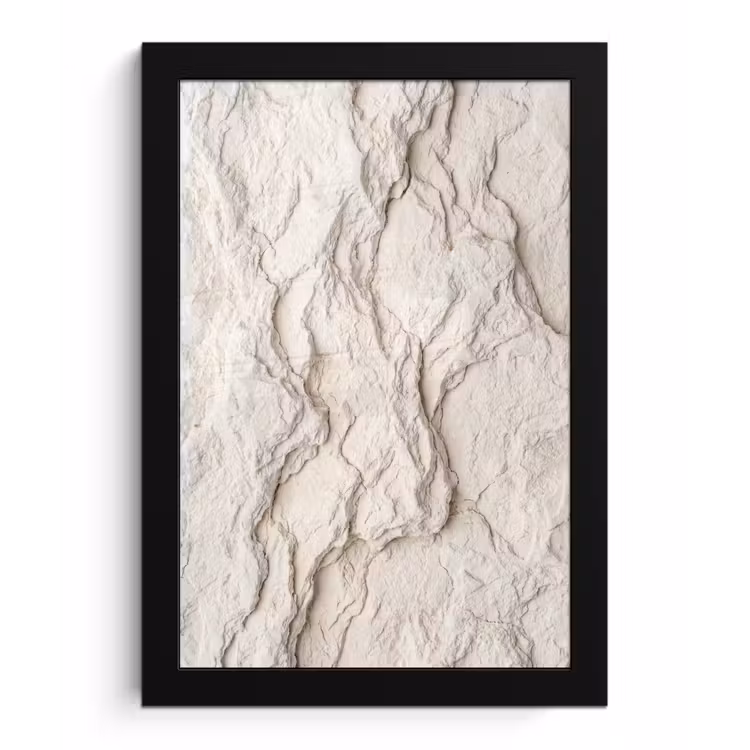 Rots - Structuur - Natuur - Beige - Abstract fotolijst zwart zonder passe partout klein -3d