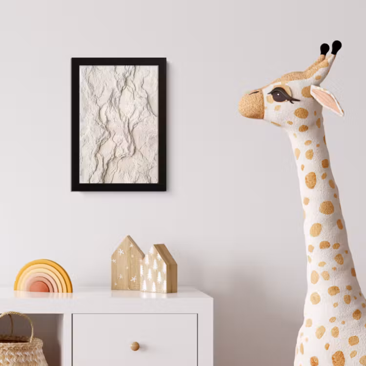 Rots - Structuur - Natuur - Beige - Abstract fotolijst zwart zonder passe partout klein -usfeer4_kinderkamer