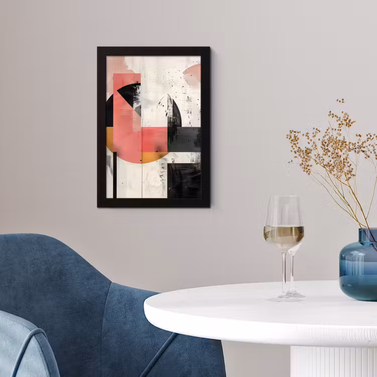 Roze - Abstract - Aesthetic - Modern - Vormen fotolijst zwart zonder passe partout klein -sfeer4